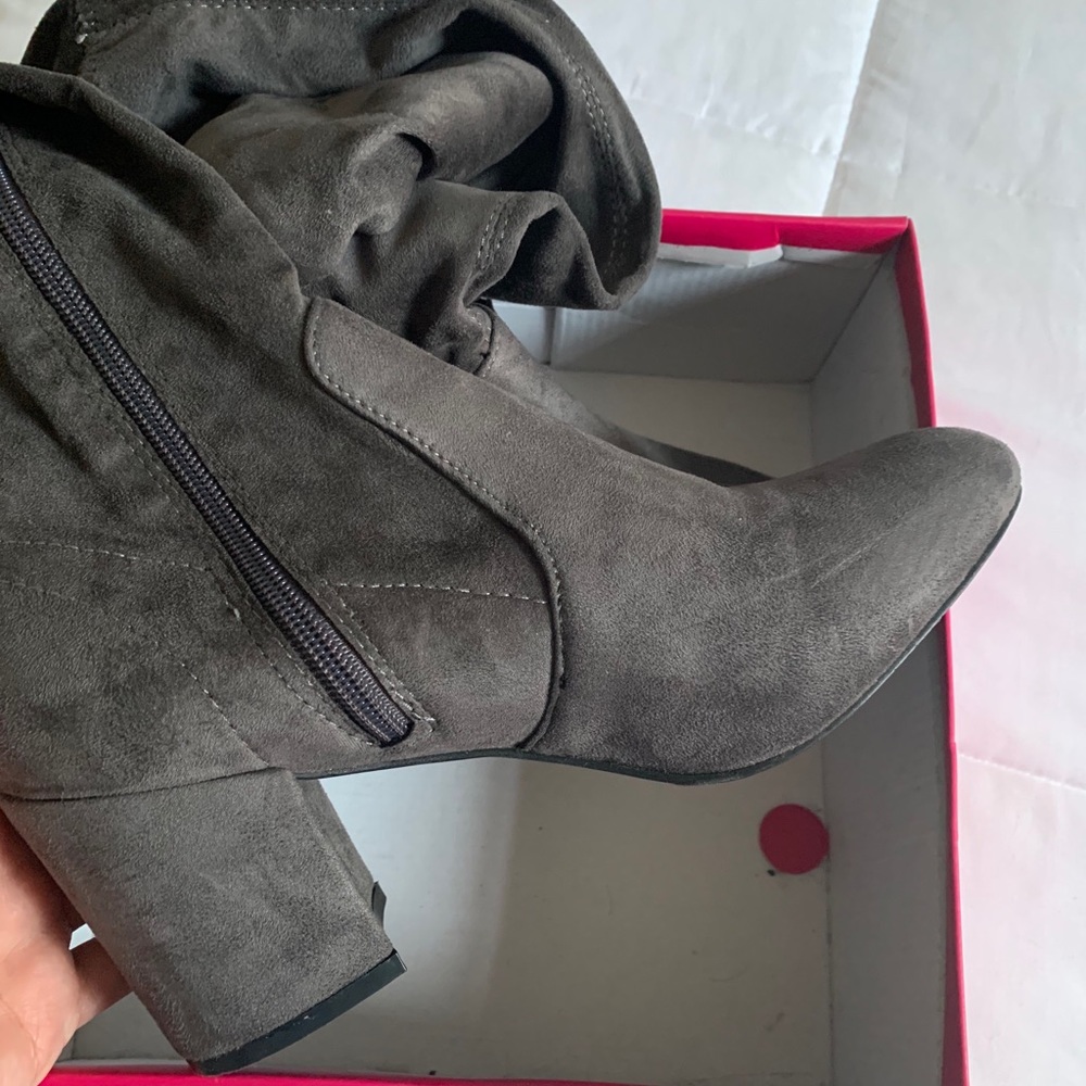 Long grey boots